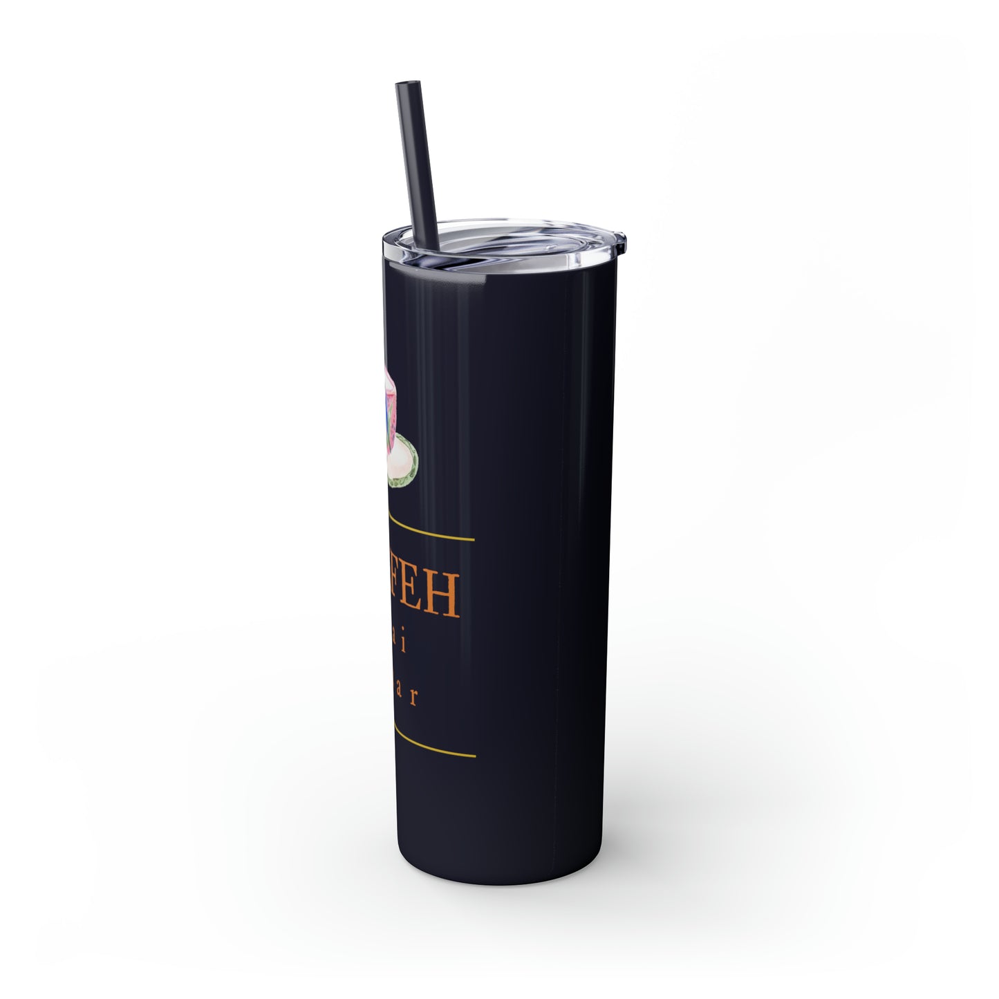 Zaiefeh Chai Bezar - Skinny Tumbler with Straw, 20oz